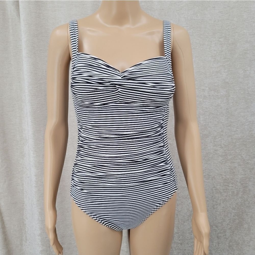 BOND-EYE Australia Black and White stripe One Piece Swimsuit US size 6